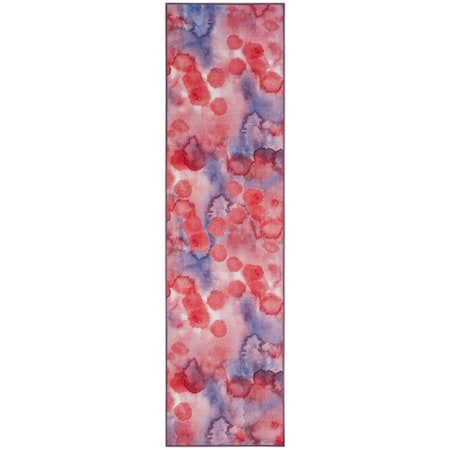 Safavieh 2 ft.-3 in. x 8 ft. Runner Paint Brush Power Loomed Rug, Fuchsia and Lavender PTB122A-28